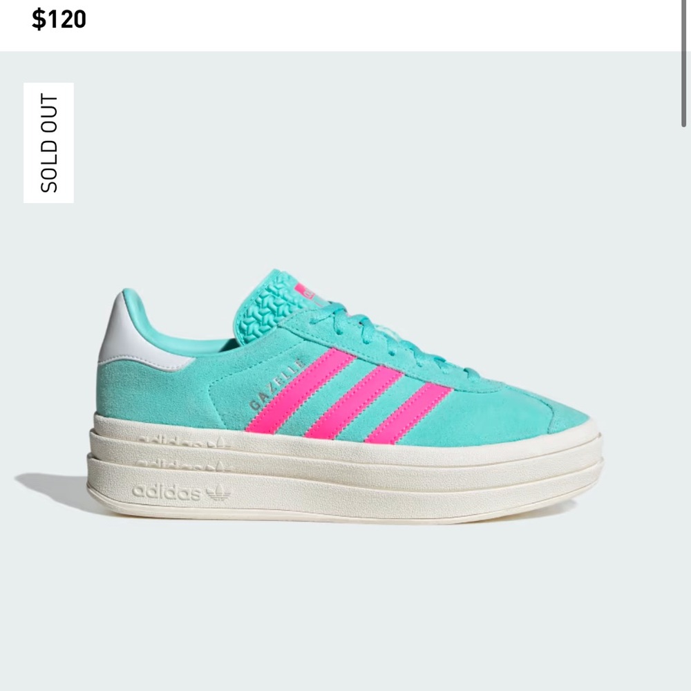 Adidas Women's Turquoise and Pink GAZELLE Sneakers